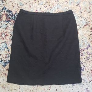 Talbots Black Floral Brocade Pencil Skirt Feminine Classic Size Vintage 20